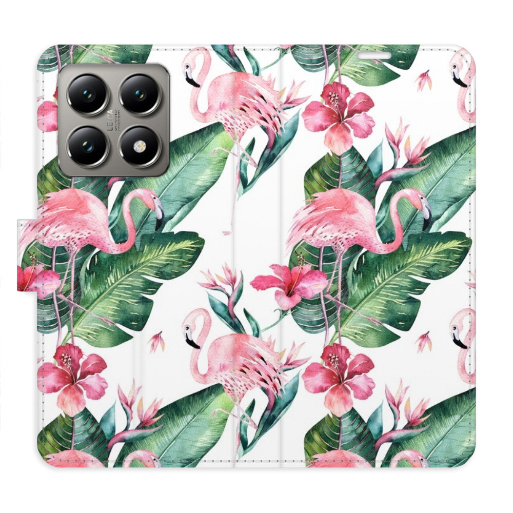Flipové puzdro iSaprio - Flamingos Pattern - Xiaomi 14T