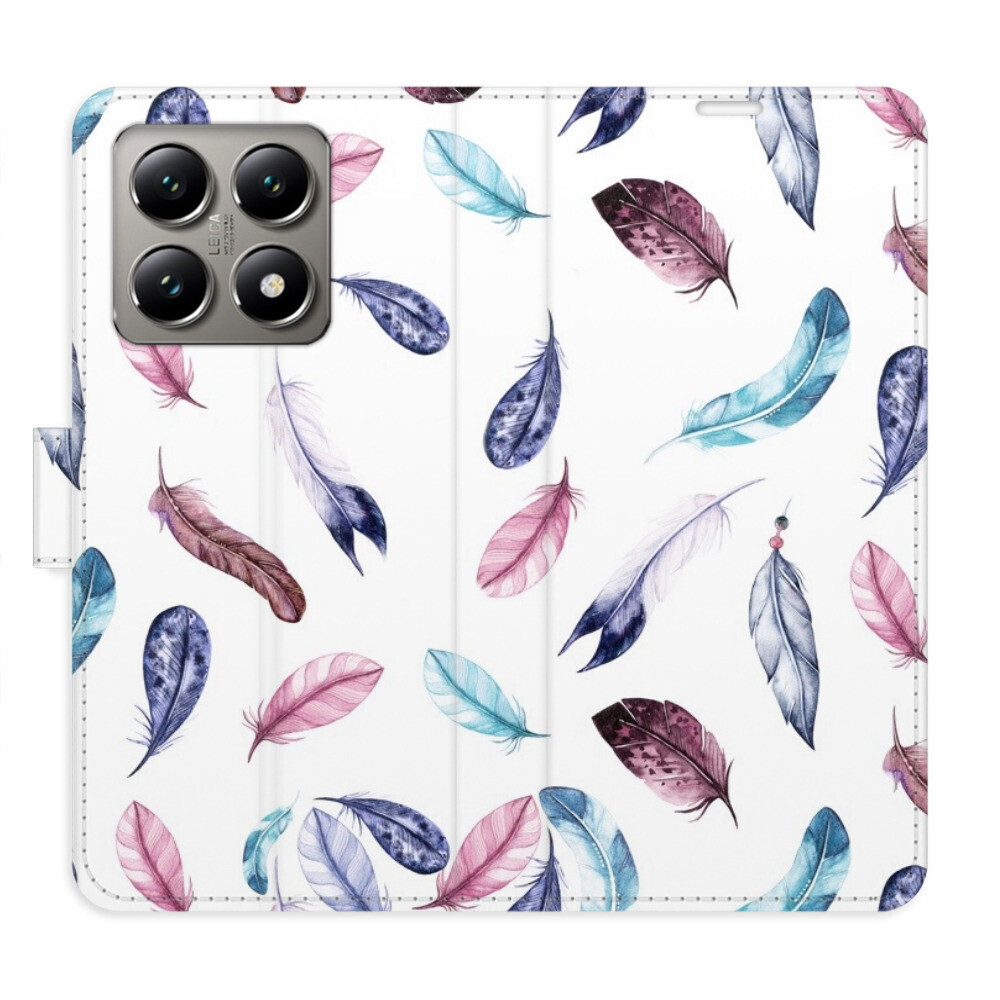 Flipové puzdro iSaprio - Colorful Feathers - Xiaomi 14T