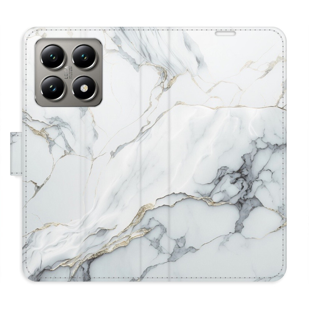 Flipové puzdro iSaprio - SilverMarble 15 - Xiaomi 14T Pro