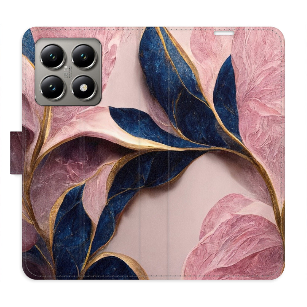 Flipové puzdro iSaprio - Pink Leaves - Xiaomi 14T Pro