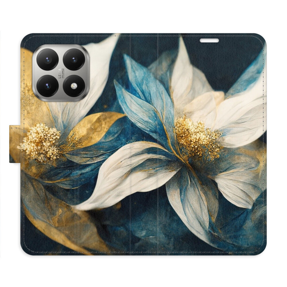 Flipové puzdro iSaprio - Gold Flowers - Xiaomi 15T