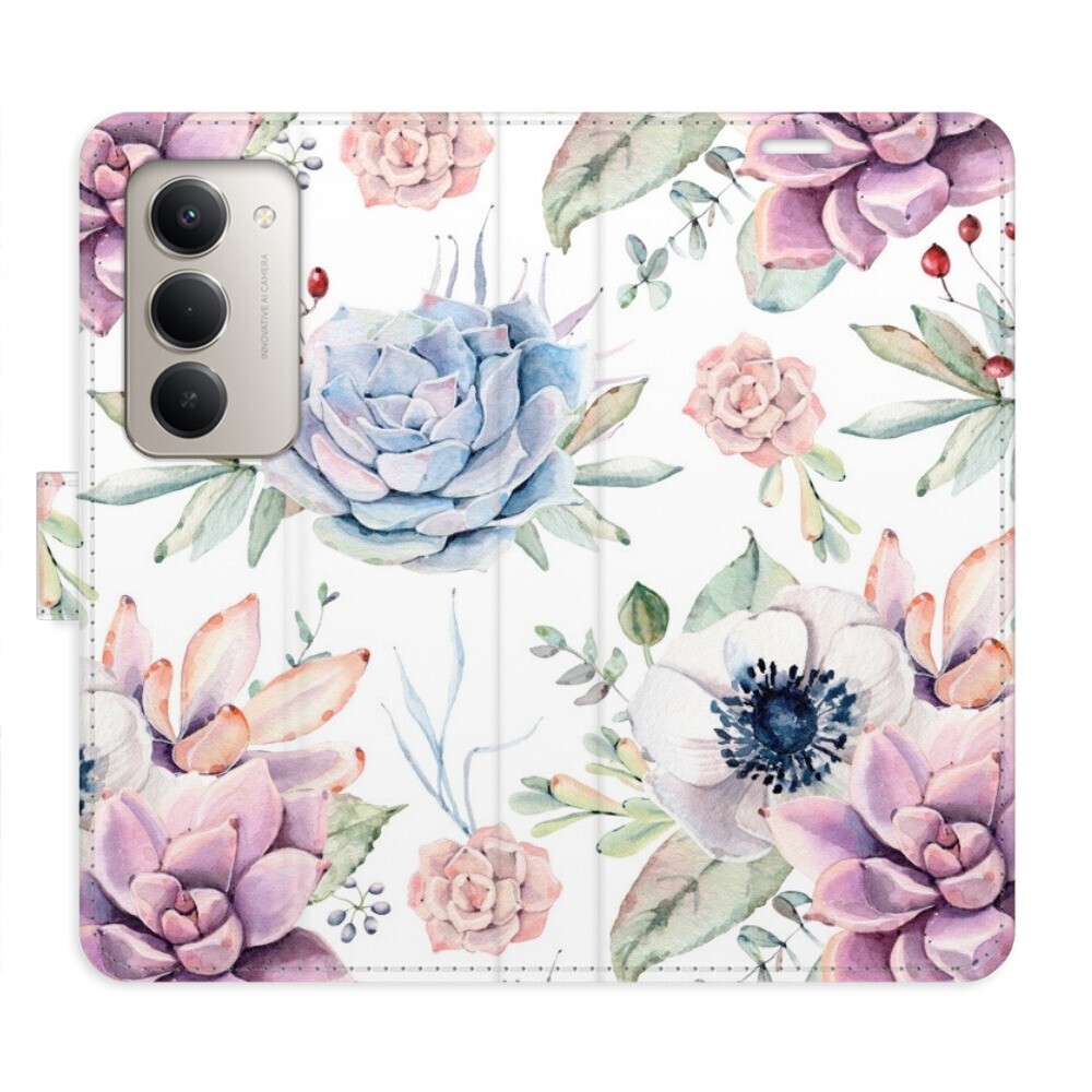 Flipové puzdro iSaprio - Succulents Pattern - Xiaomi Redmi 15 5G