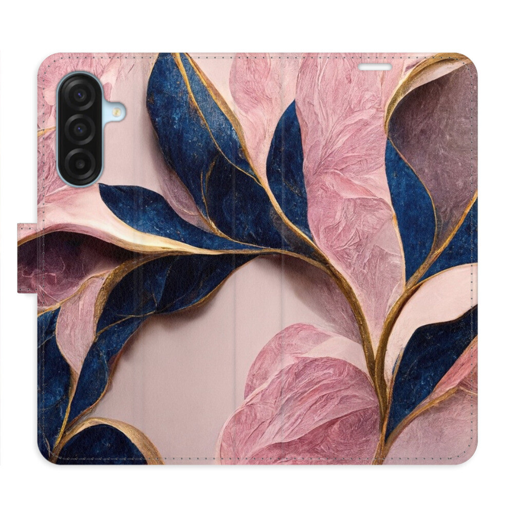 Flipové puzdro iSaprio - Pink Leaves - Samsung Galaxy A17 / A17 5G