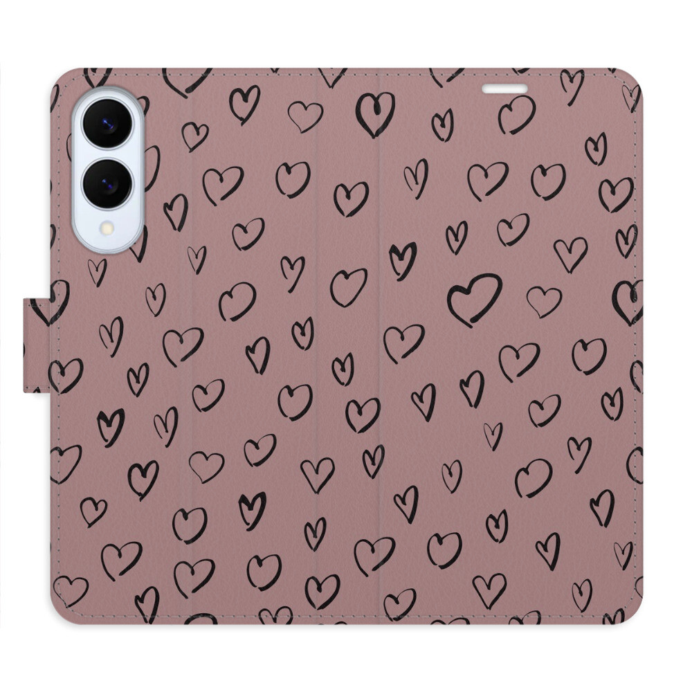 Flipové puzdro iSaprio - Heart Dark 02 - Samsung Galaxy S25 Edge