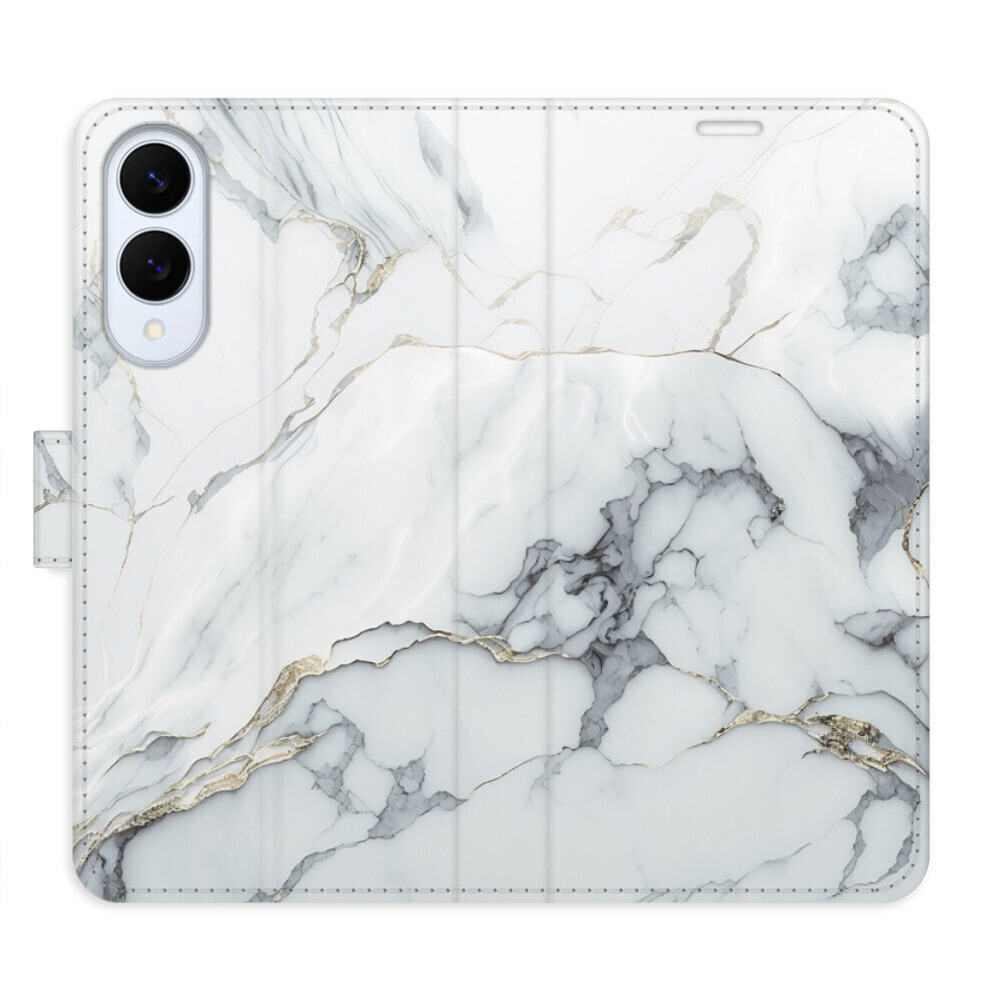 Flipové puzdro iSaprio - SilverMarble 15 - Samsung Galaxy S25 Edge