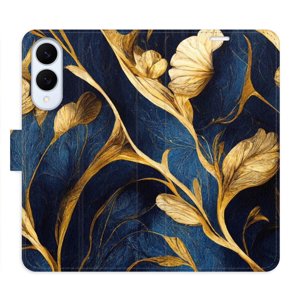 Flipové puzdro iSaprio - GoldBlue - Samsung Galaxy S25 Edge