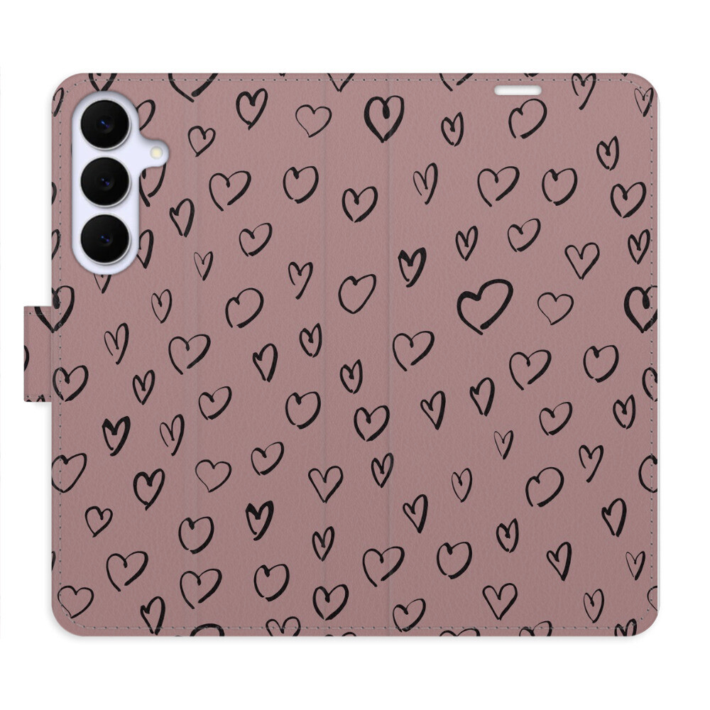 Flipové puzdro iSaprio - Heart Dark 02 - Samsung Galaxy S25 FE