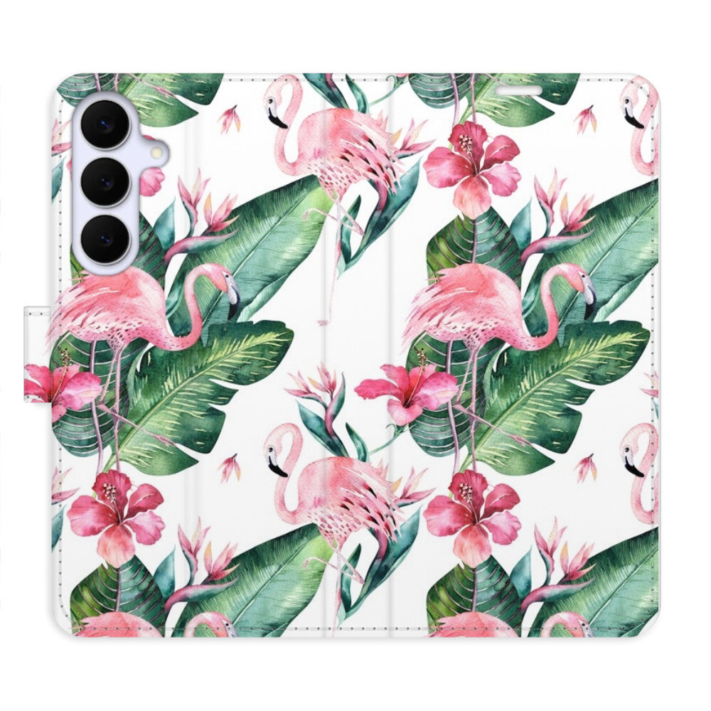 Flipové puzdro iSaprio - Flamingos Pattern - Samsung Galaxy S25 FE