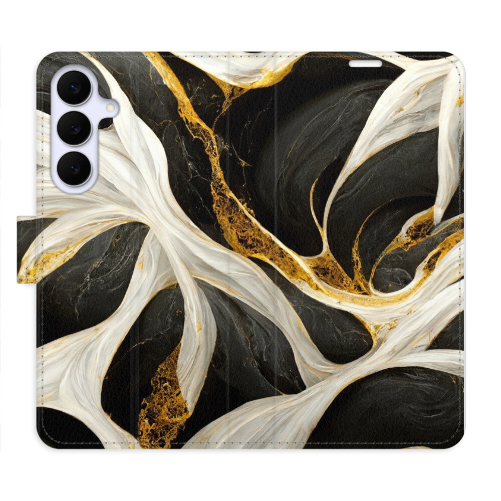 Flipové puzdro iSaprio - BlackGold Marble - Samsung Galaxy S25 FE