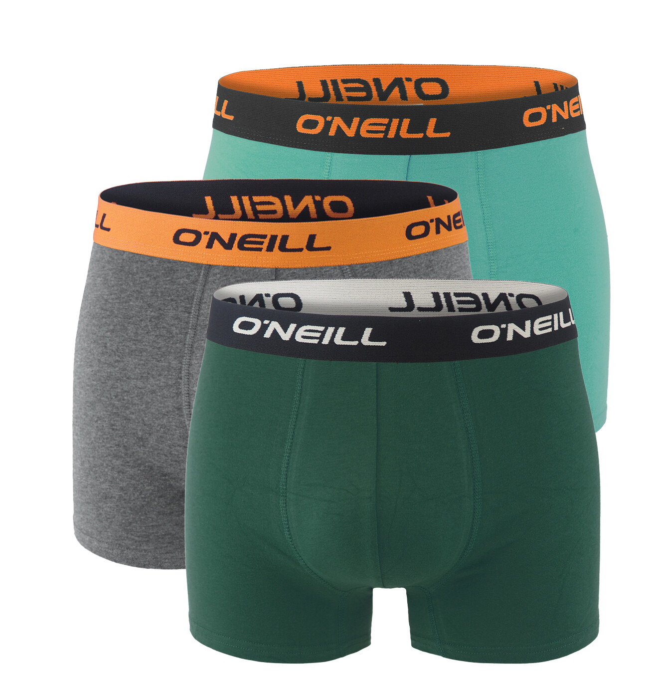 O'NEILL - boxerky 3PACK cotton stretch island breeze & surf orange tones
