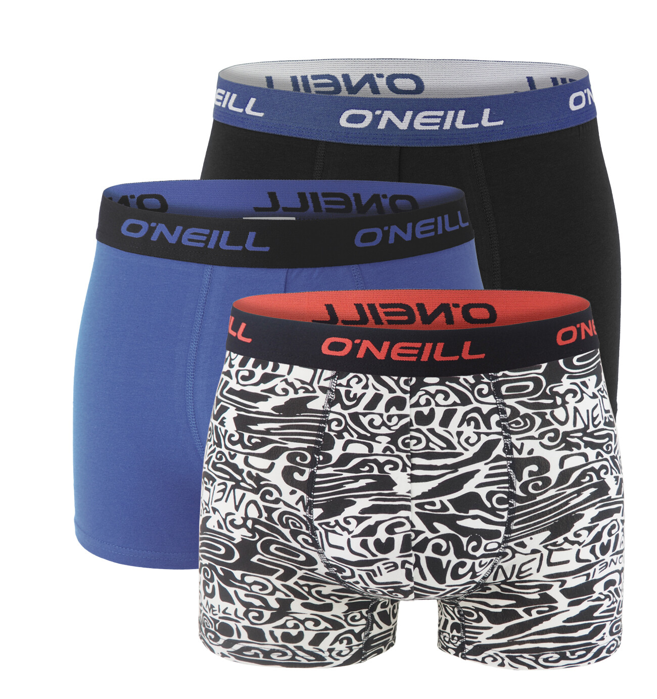 O'NEILL - boxerky 3PACK cotton stretch active blue & outer space tones