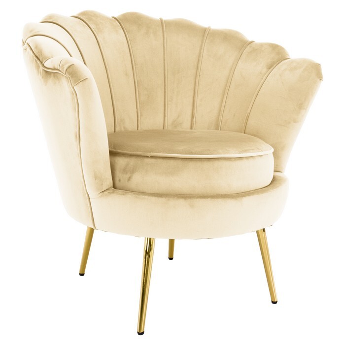KONDELA Nobleo kreslo béžová (Velvet) / zlatá