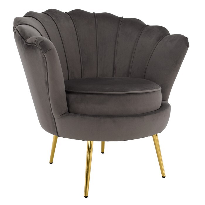 KONDELA Nobleo kreslo sivohnedá (Velvet) / zlatá