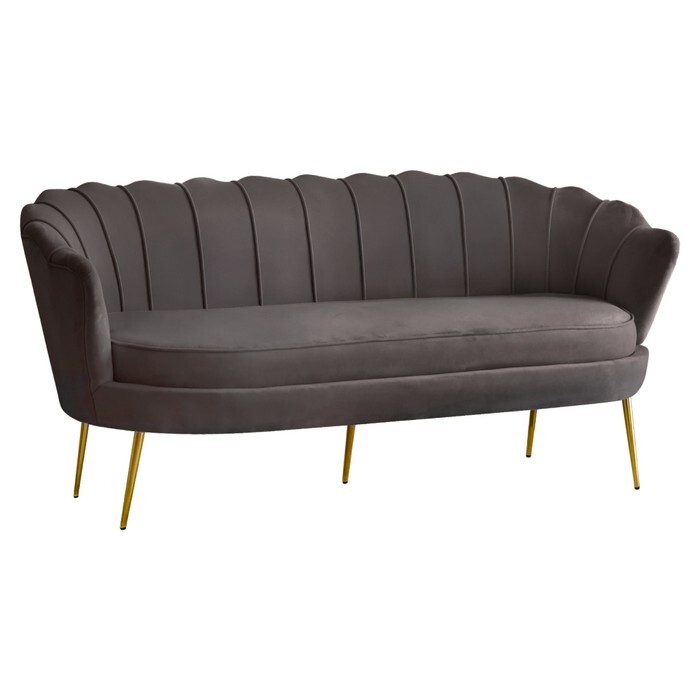 KONDELA Nobleo Typ 2 trojsedačka sivohnedá (Velvet) / zlatá