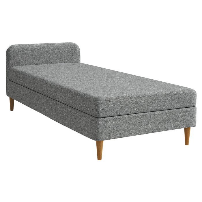 KONDELA Bruny 110 čalúnená jednolôžková posteľ s matracom sivá