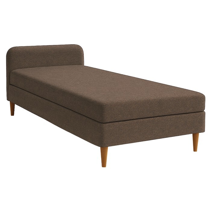 KONDELA Bruny 110 čalúnená jednolôžková posteľ s matracom hnedá