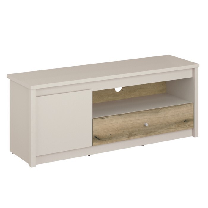 KONDELA Karos 1D1S/130 tv stolík kašmír / dub evoke