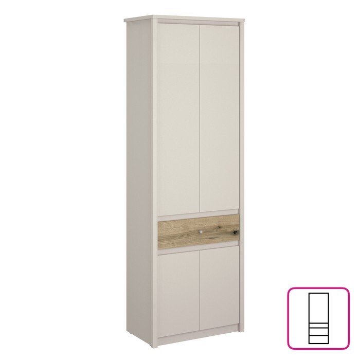 KONDELA Karos 4D1S/70 šatníková skriňa so zásuvkou kašmír / dub evoke