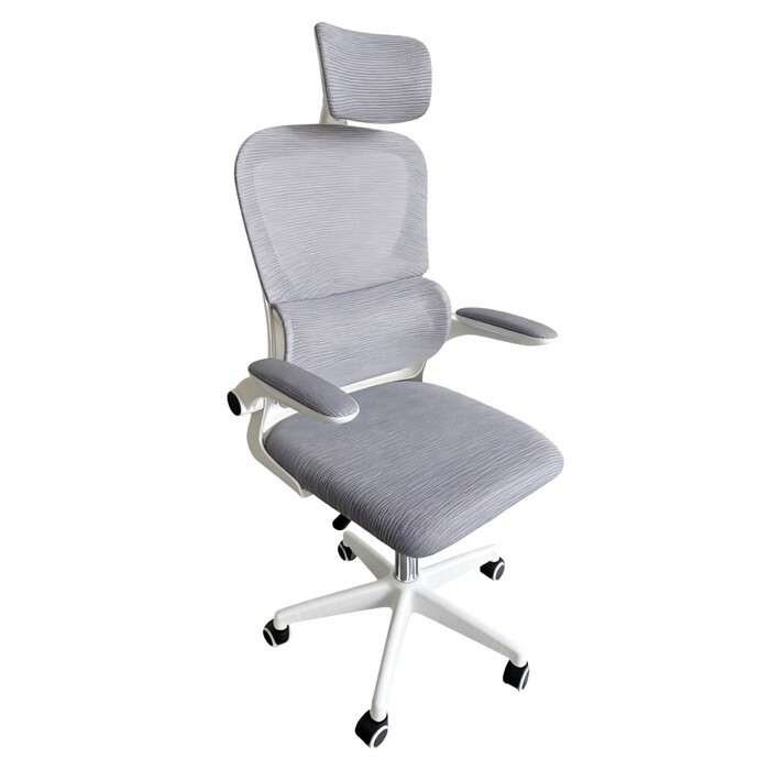 KONDELA Feris kancelárske kreslo sivá / biela