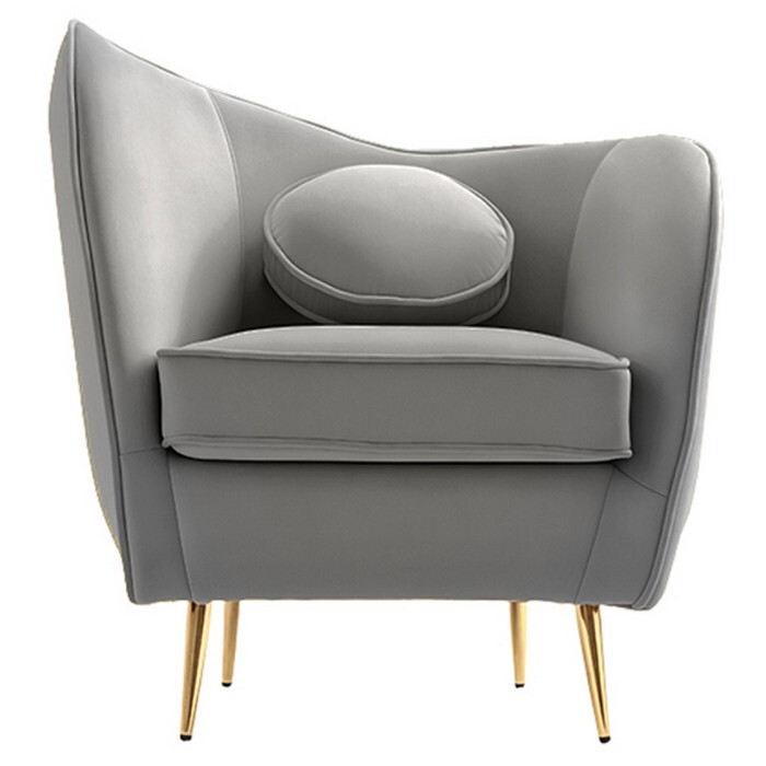 KONDELA Ezio kreslo sivá (Velvet) / zlatá