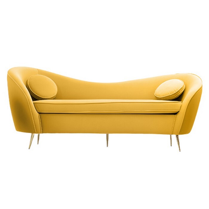 KONDELA Ezio Typ 3 trojsedačka žltá (Velvet) / zlatá