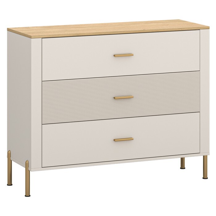 KONDELA Runol zásuvková komoda kašmír / dub kamenný