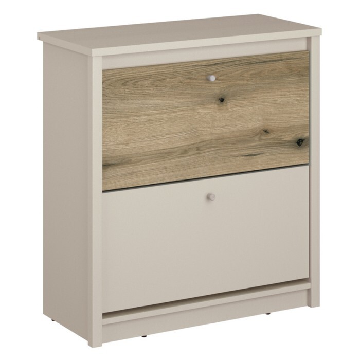 KONDELA Karos 2K botník kašmír / dub evoke