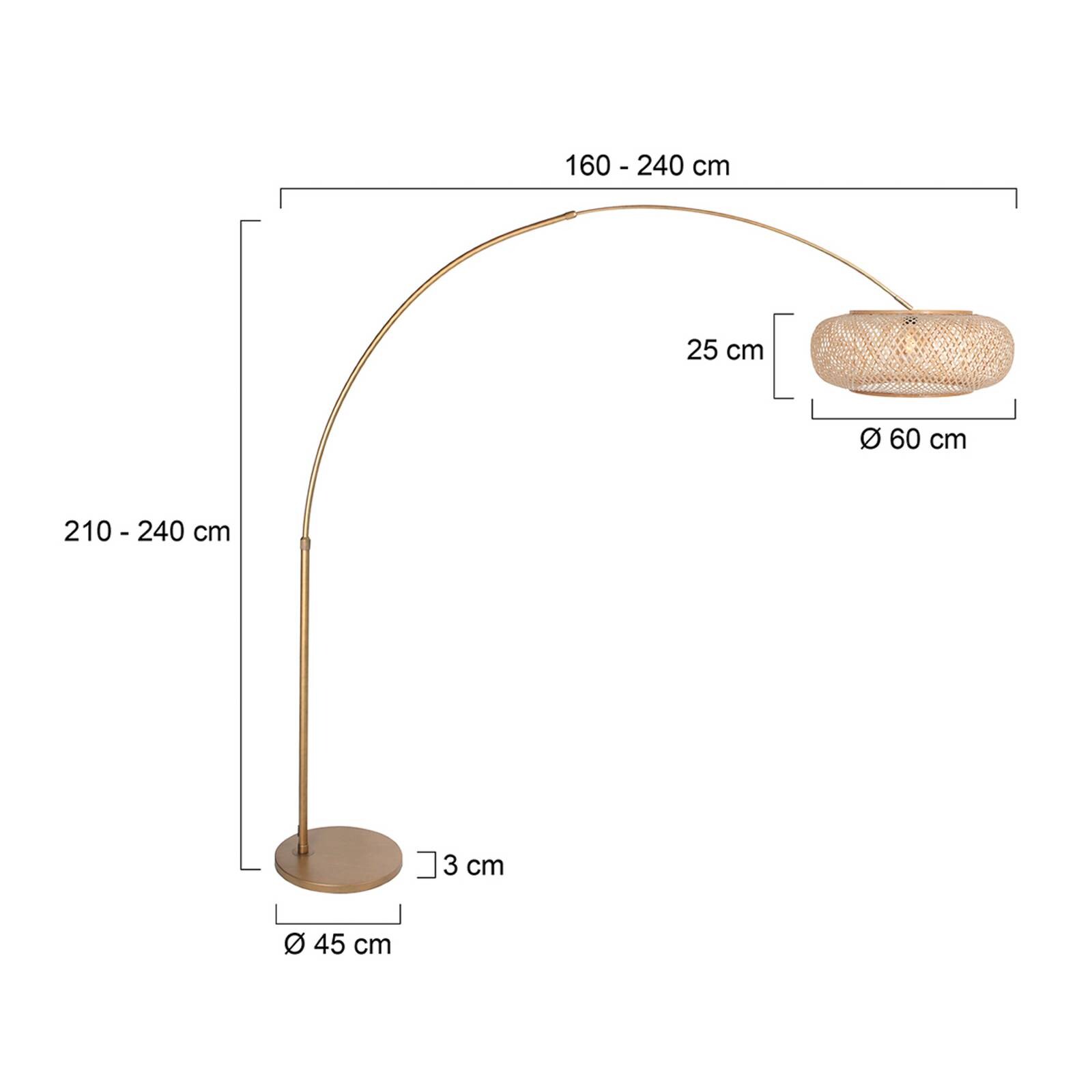 Oblúkové svietidlo Sparkled Light, bronzová farba, bambus, E27