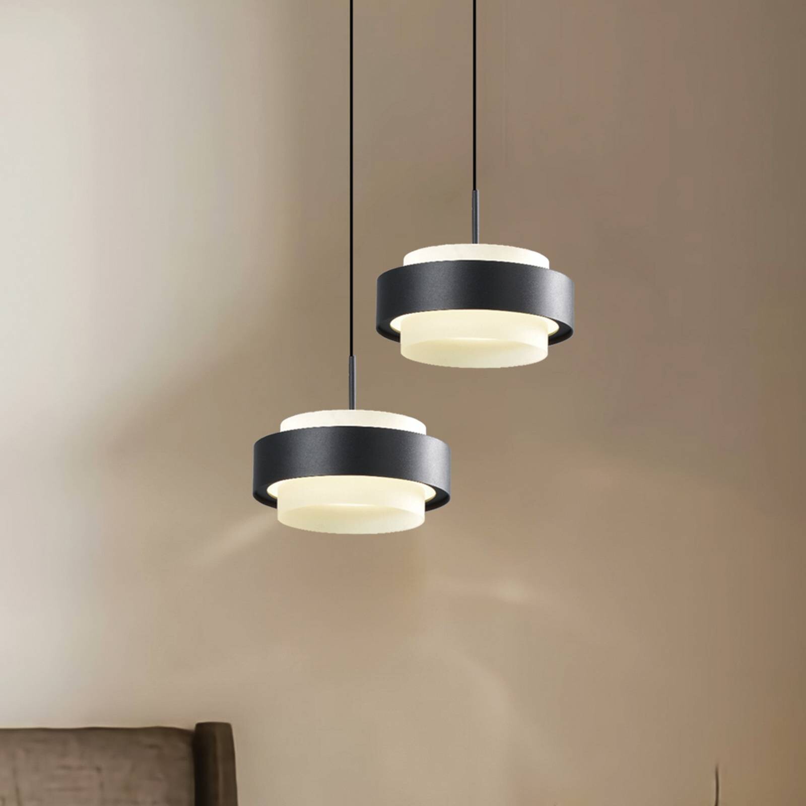 LED závesné svietidlo Donal, Ø 17 cm, čierna, kov