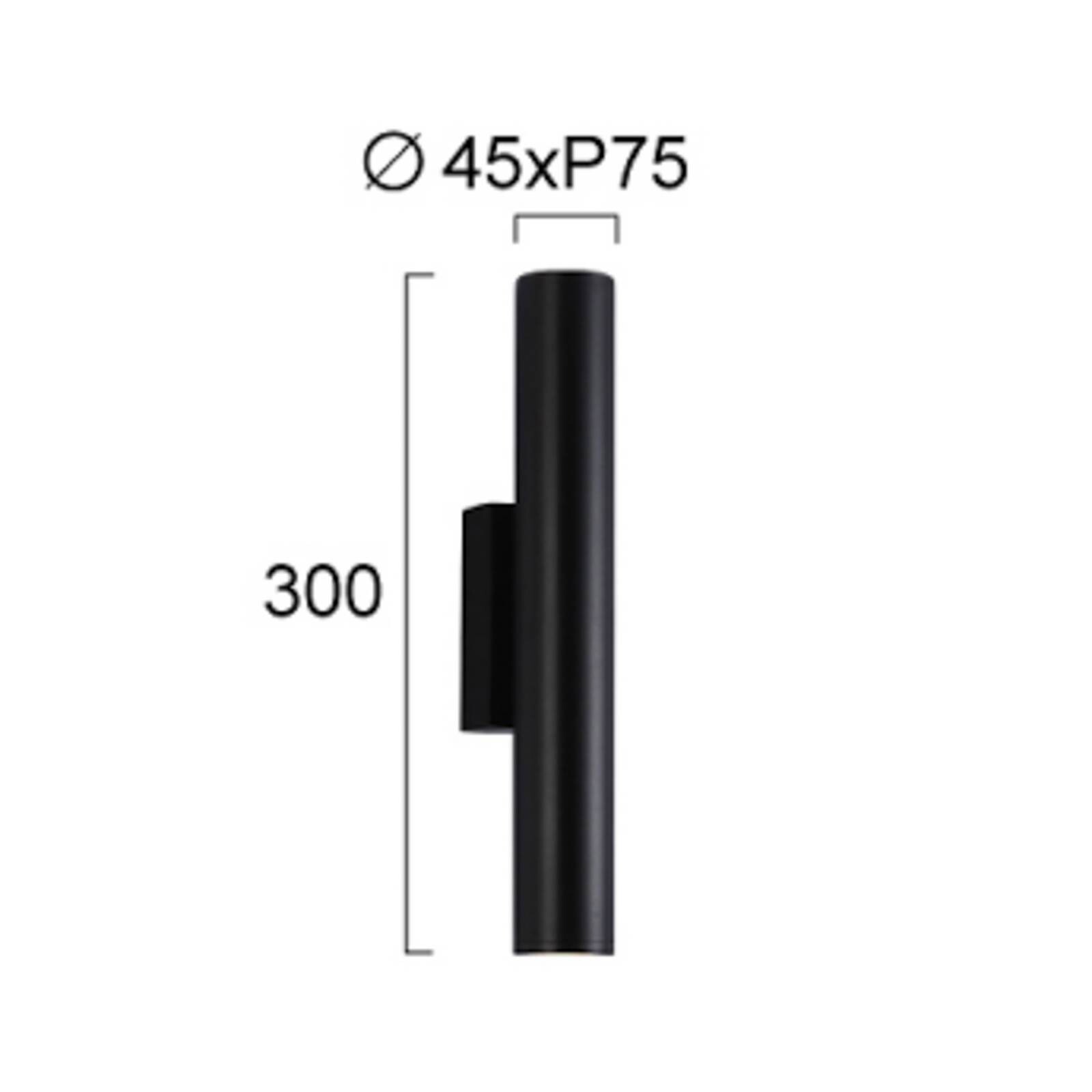 LED vonkajšie nástenné svietidlo City, výška 30 cm, čierna, kovová