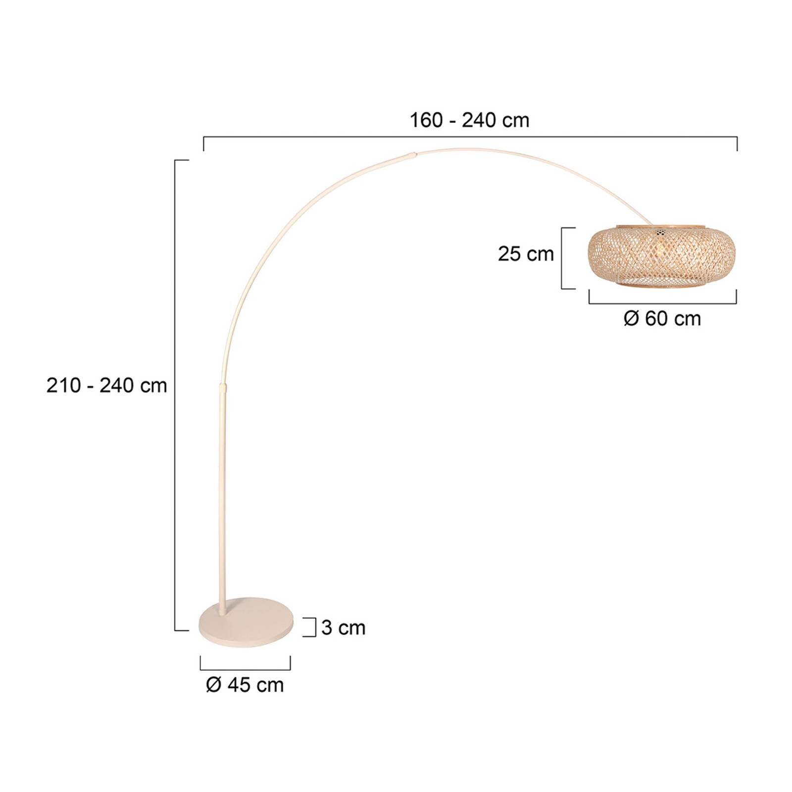 Lampáš Sparkled Light, krémová, bambus, E27
