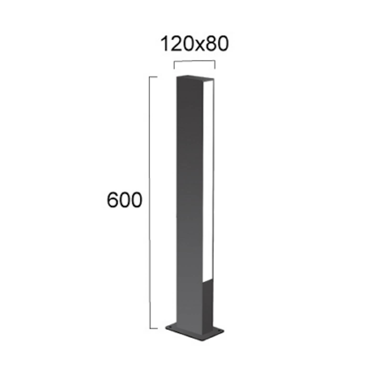 LED podlahové svietidlo Lir, výška 60 cm, tmavošedý kov, 2-pl.