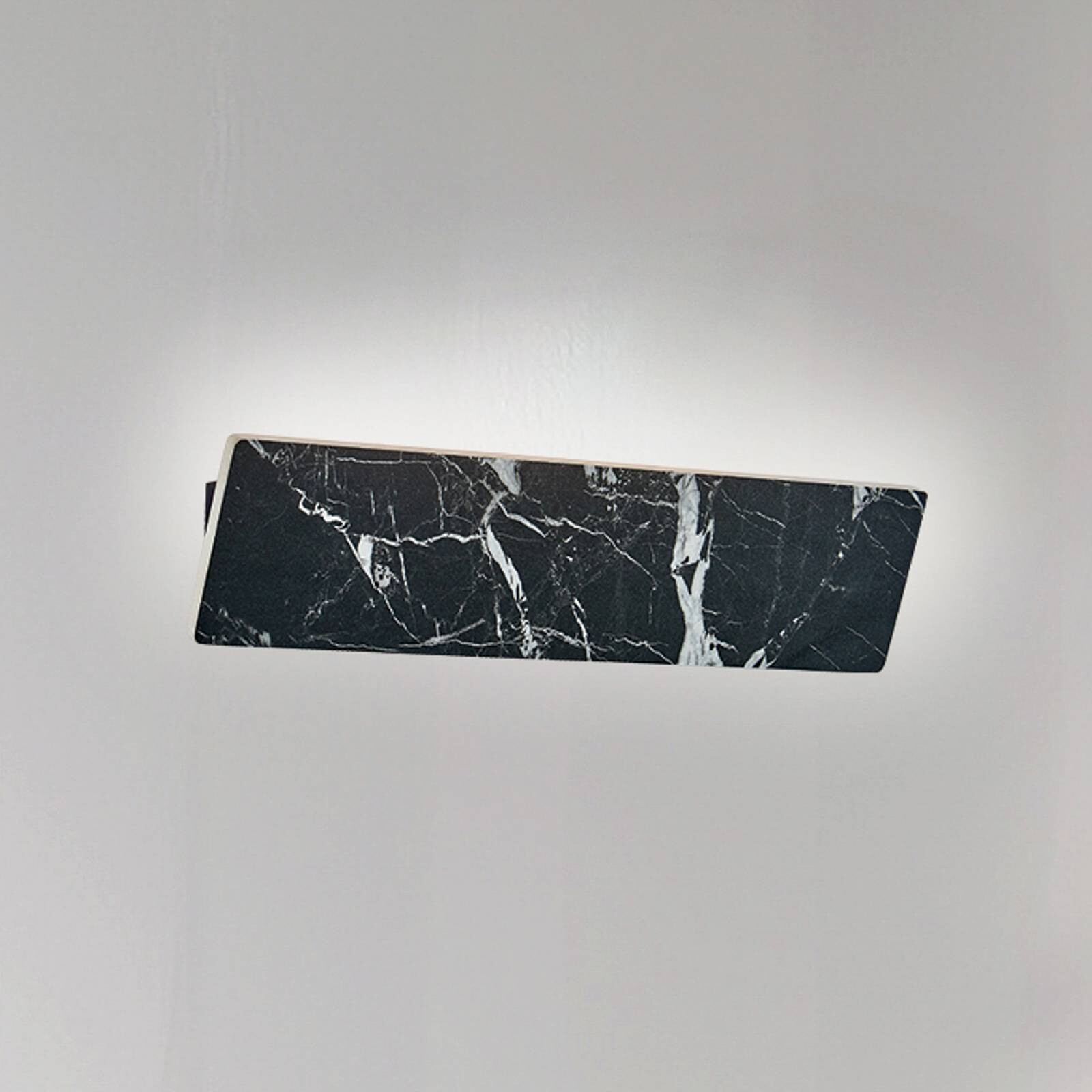 LED nástenné svetlo Selena, šírka 40 cm, čierna, umelý kameň