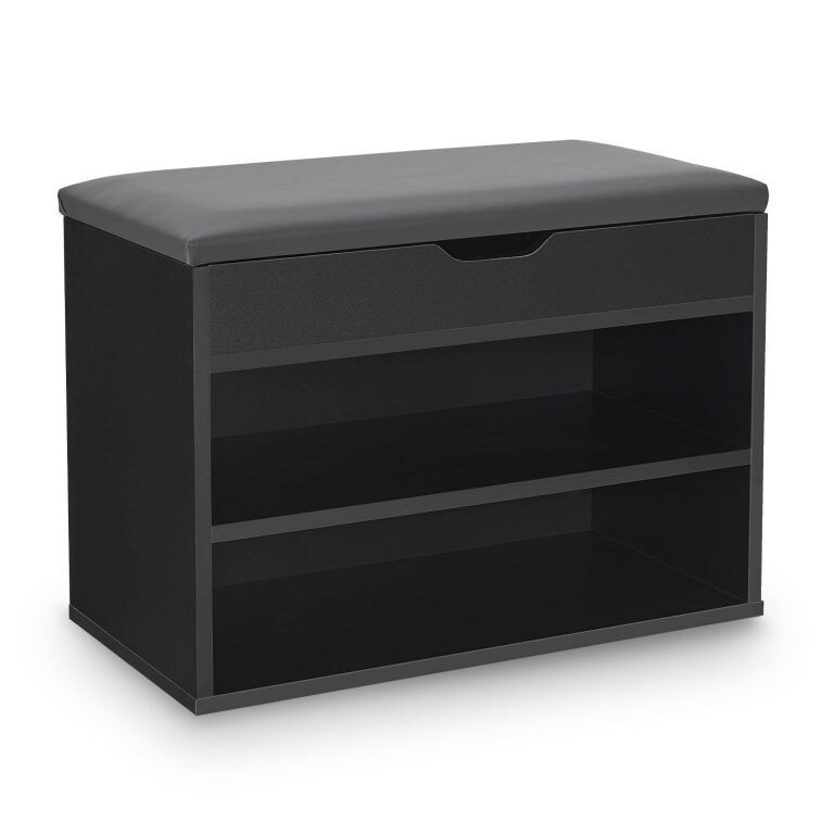 Skriňa na topánky s odklápacím vekom a polstrovaným sedadlom