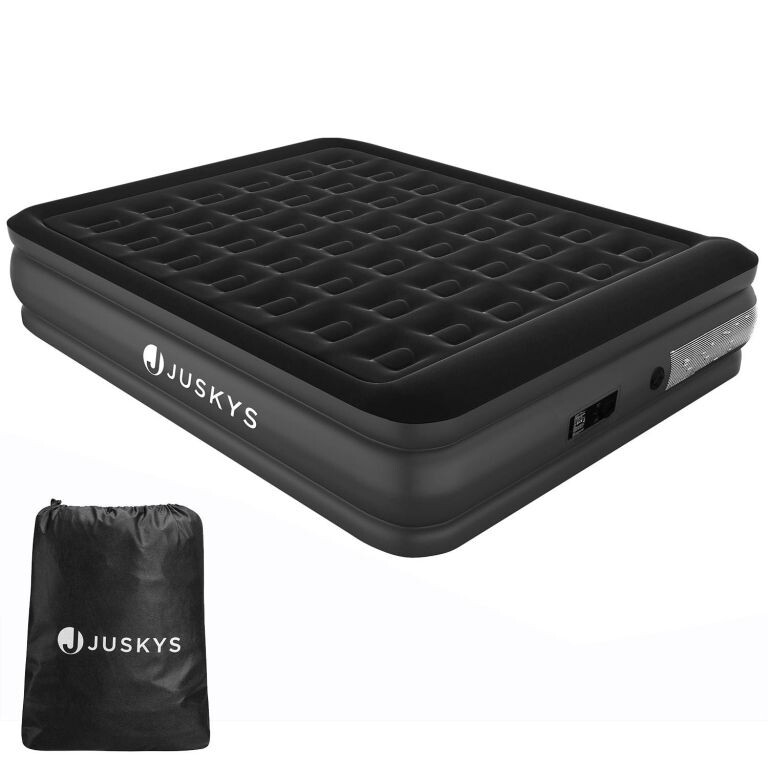 Nafukovacia matrac s pumpou, 197 x 154 x 45 cm, čierna