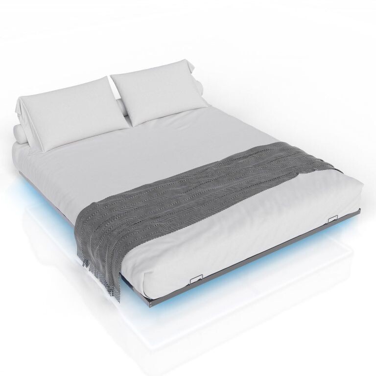 Dizajnová posteľ 180 x 200 čierna s LED podsvietením