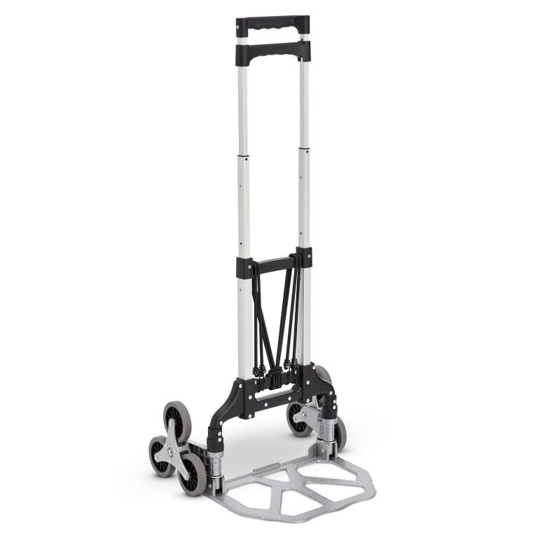 Skladací schodový vozík, 80 kg, teleskopická rukoväť
