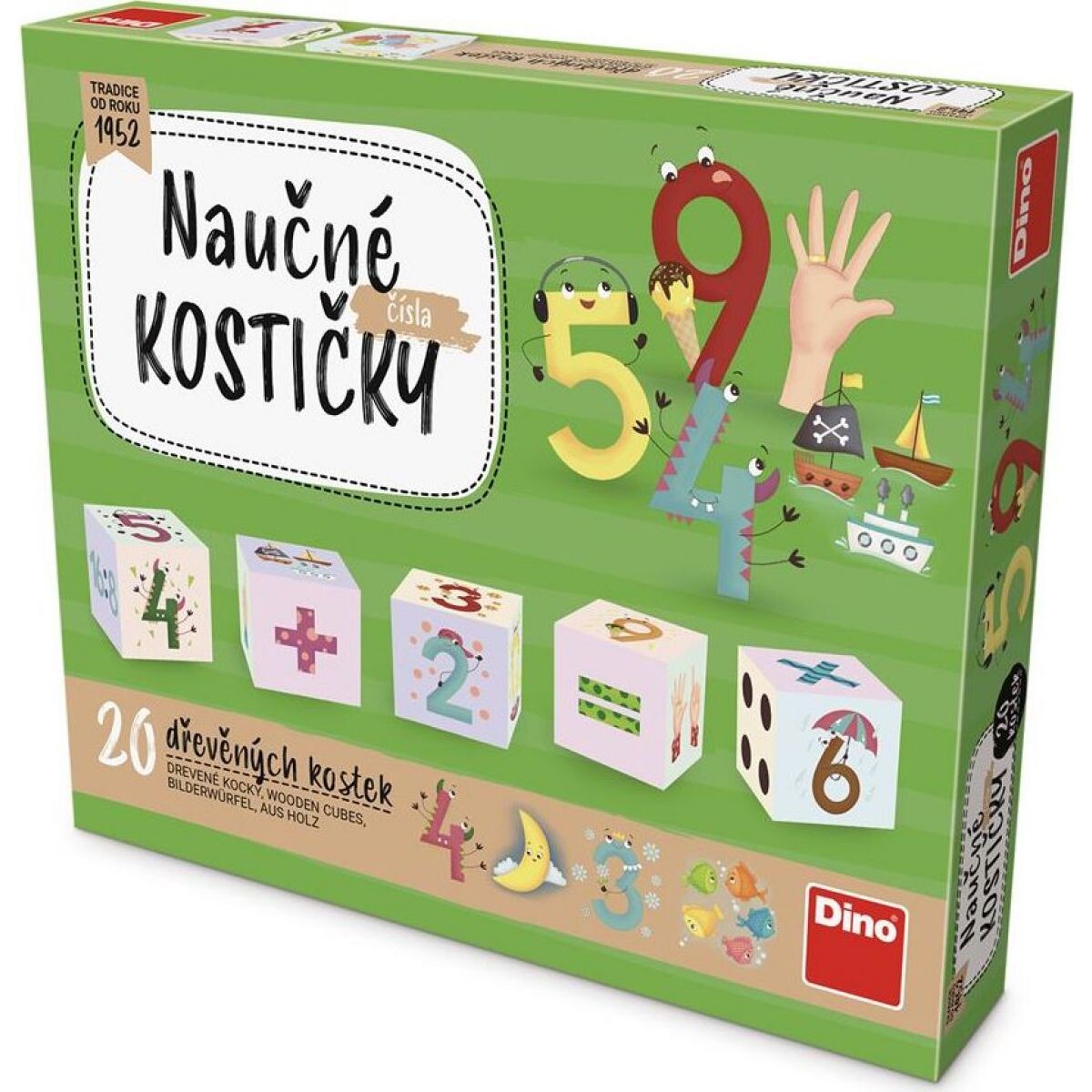 Dino Drevené kocky Čísla 20 ks