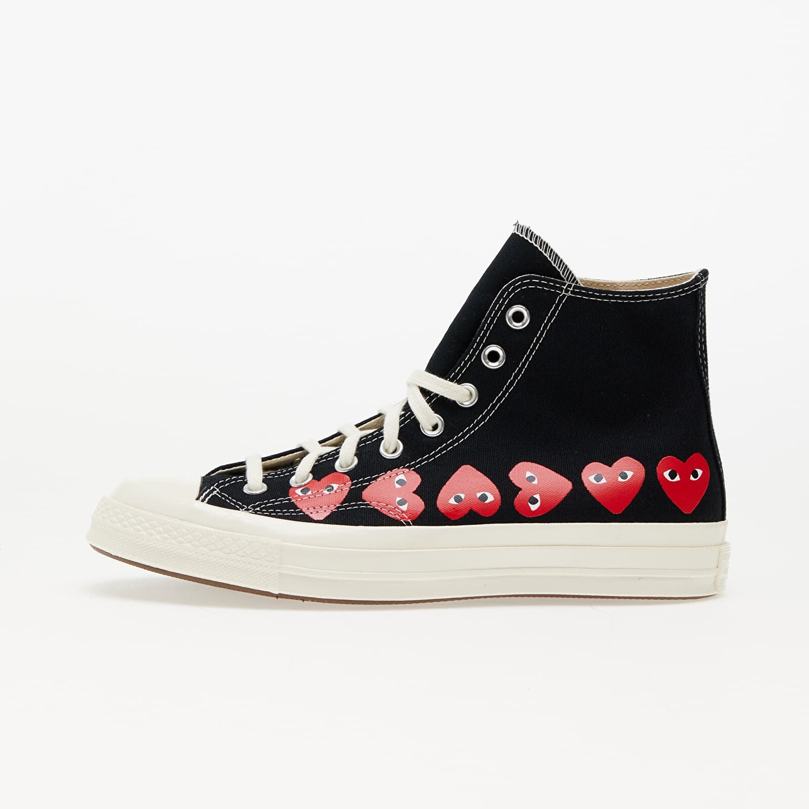 Tenisky Converse x Comme des Garçons PLAY Chuck 70 Hi Multi Heart Black/ Hi Risk Red/ Egret EUR 41.5