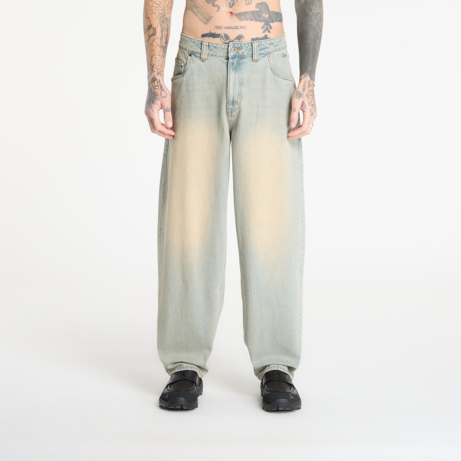 Kalhoty DIME Baggy Denim Pants Sandblasted Sky Blue 32