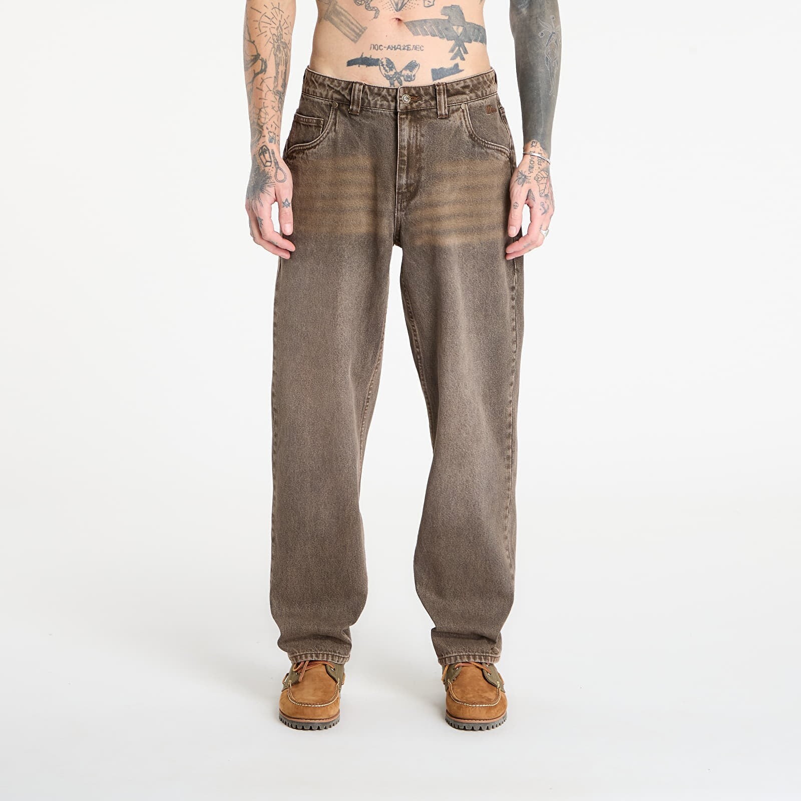 Kalhoty DIME Relaxed Denim Pants Sandblasted Brown 34