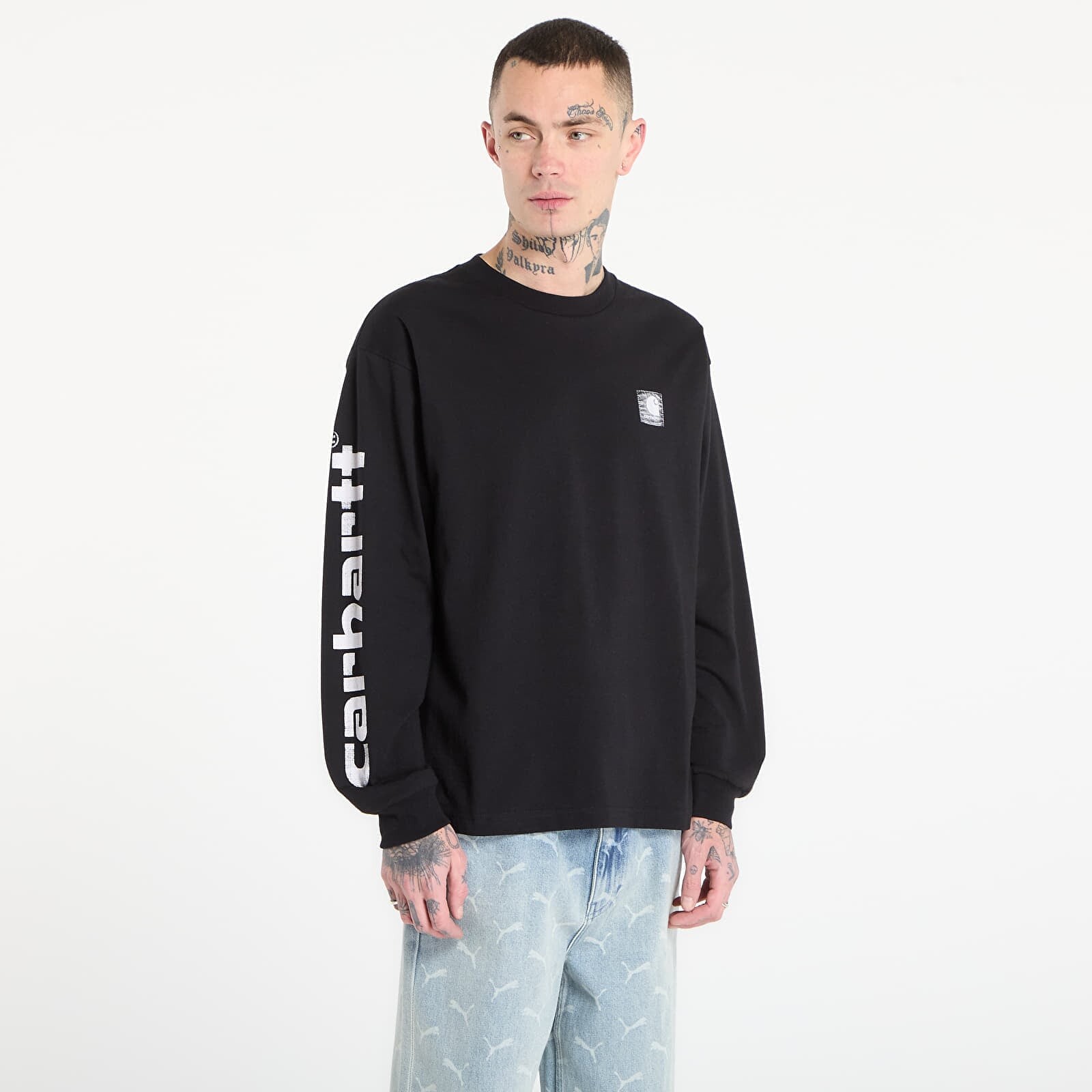 Tričko Carhartt WIP L/S Archive Script T-Shirt UNISEX Black S