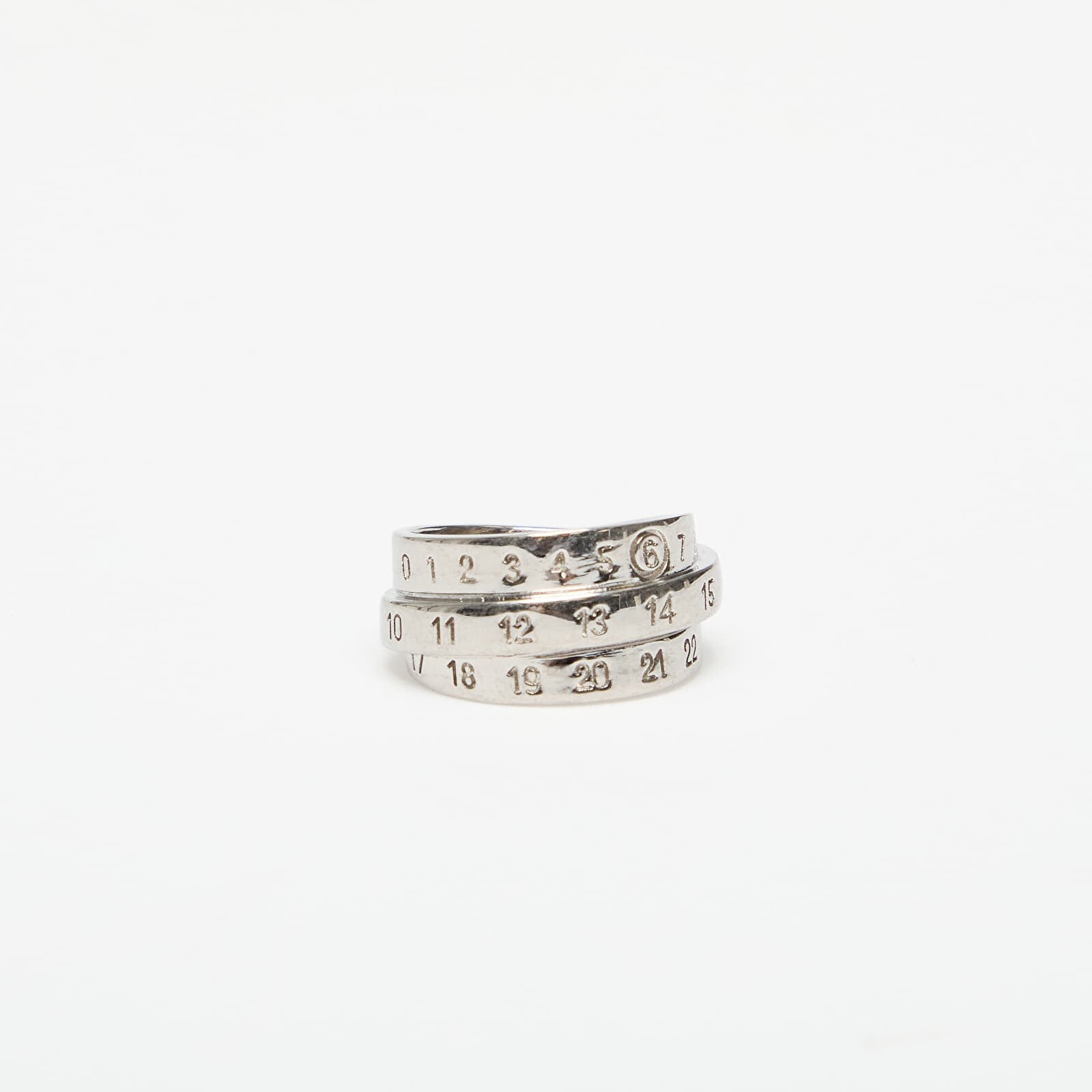 MM6 Triple Logo Numeric Signature Ring Palladio Burattato 08