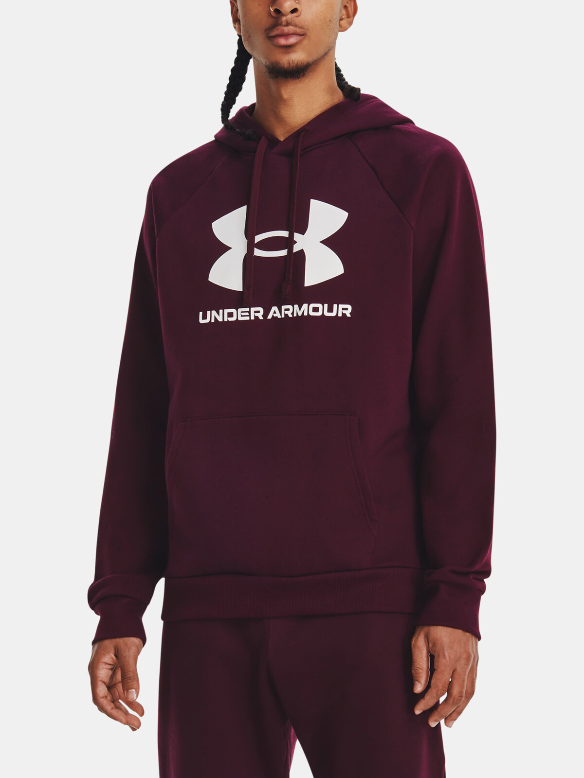 Bordová pánska mikina s kapucňou Under Armour Rival