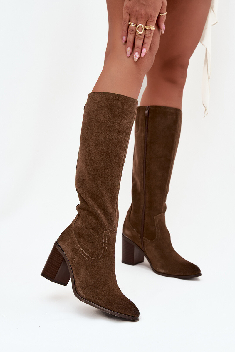 Dámske čižmy z prírodného semišu