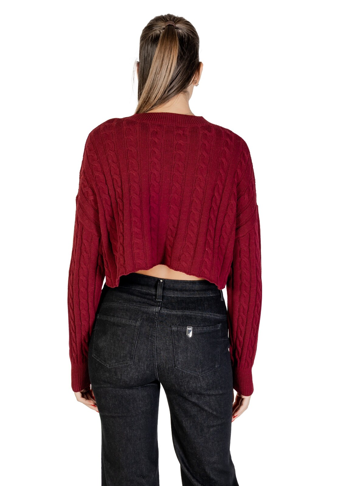 Červená crop mikina Only