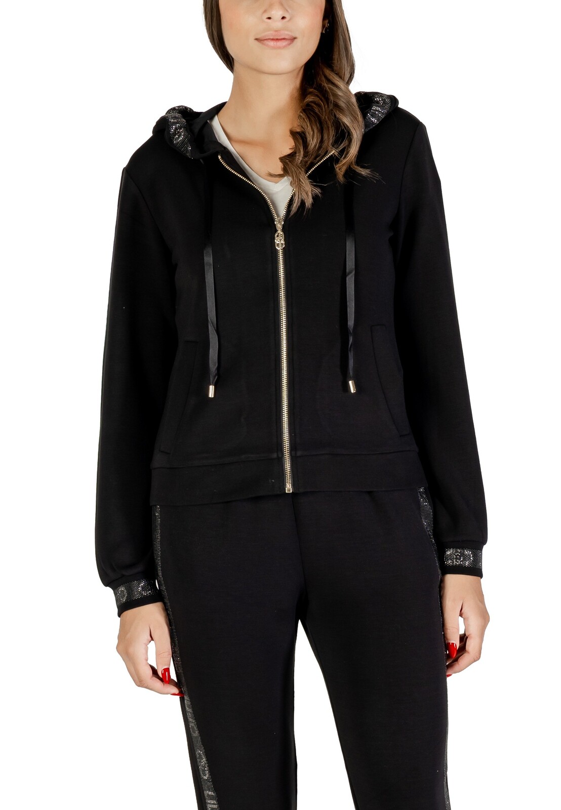 Liu Jo čierna mikina s kapucňou