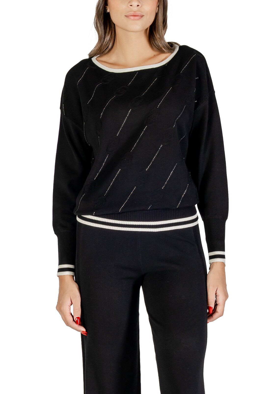 Čierny sveter Liu Jo s dlhými rukávmi