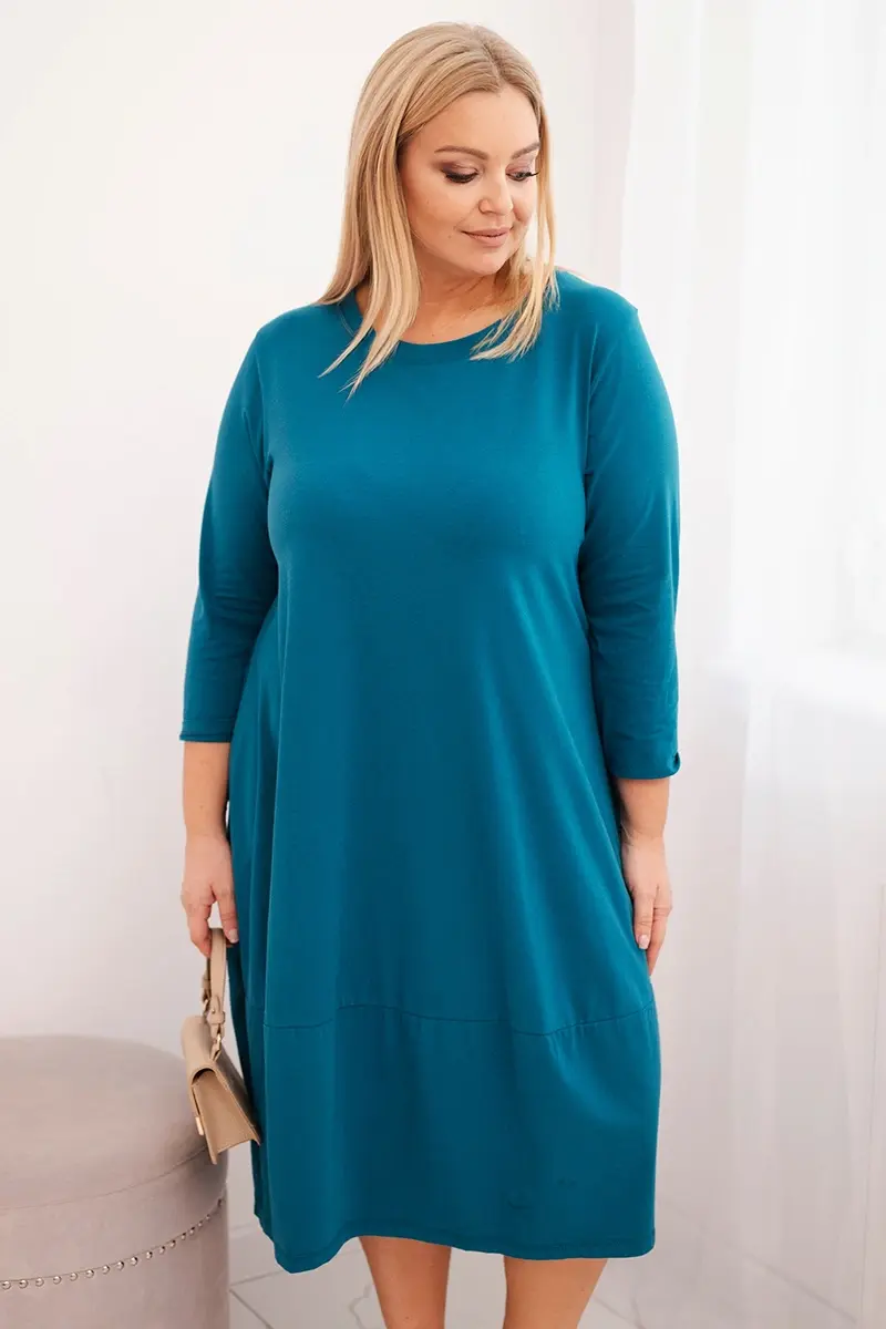 Plus size dámske šaty s vreckami