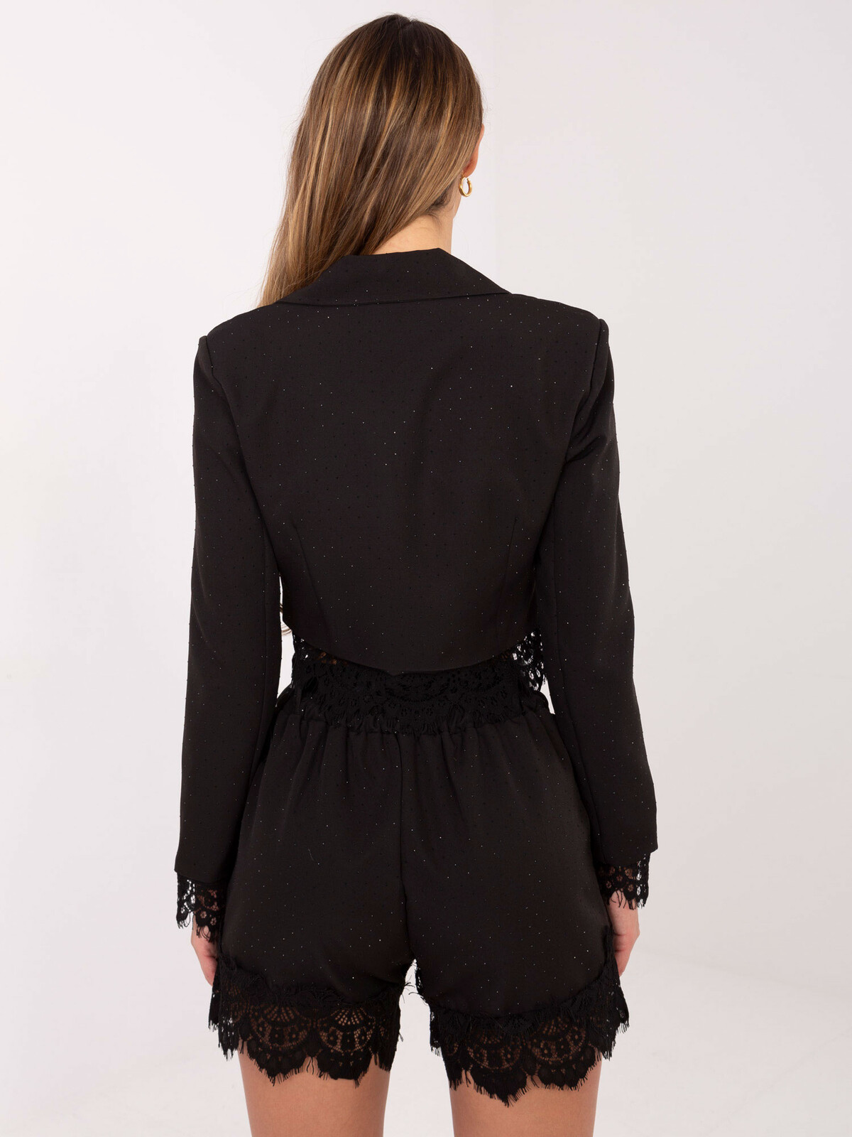 Čierny čipkovaný komplet